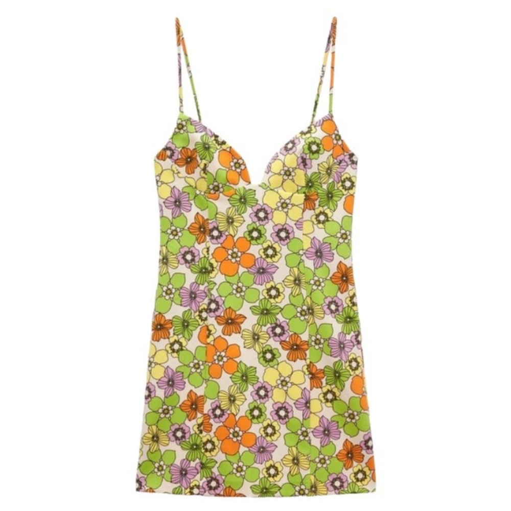 Zara Floral Mini Dress NWT